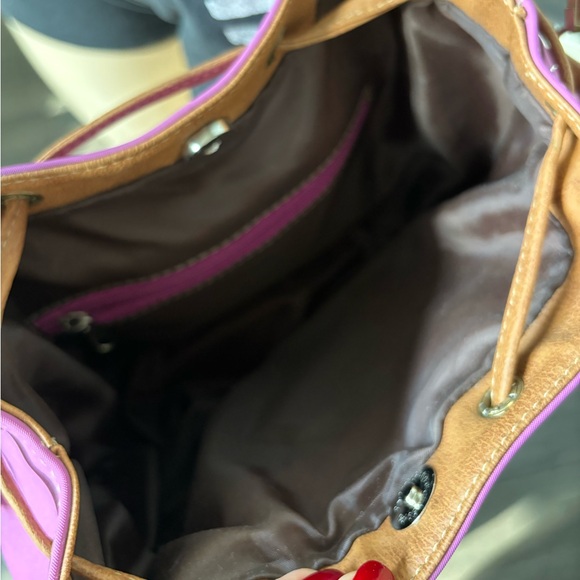 Leather purple crossbody bag - Picture 4 of 5